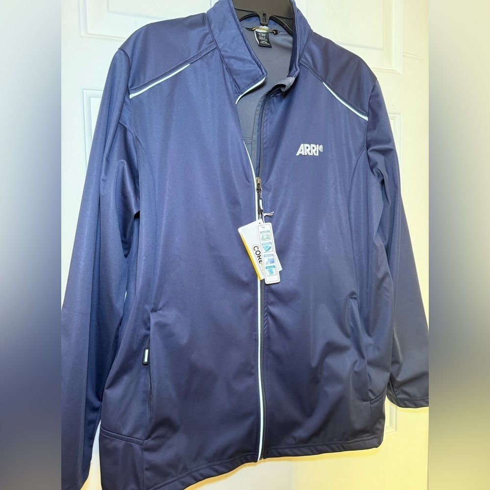 ARRI Navy Woman’s Reflective Windbreaker Jacket Arriflex Camera Lighting 2X NWT